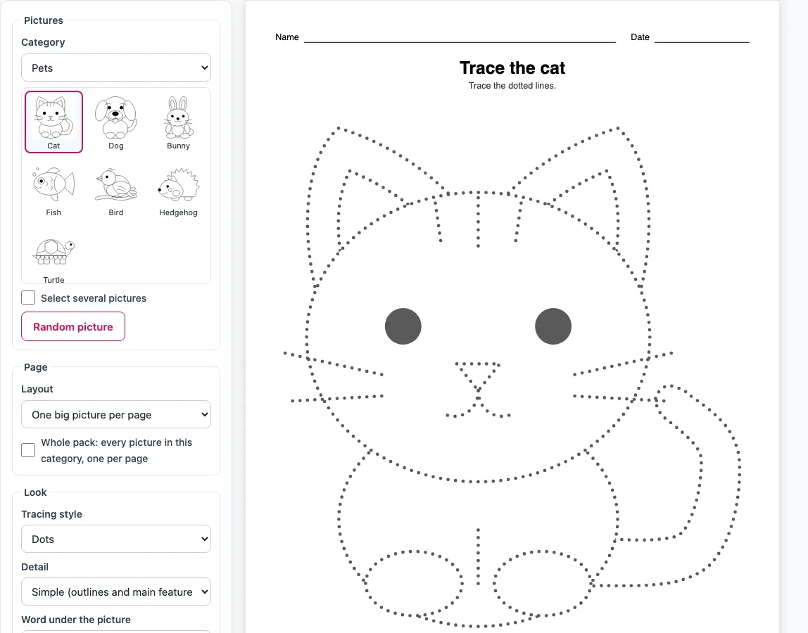 Cat trace example